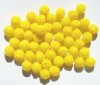 50 8mm Round Opaque Yellow Melon Beads
